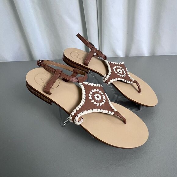 Jack Rogers Women’s tan and brown sandals size 8M - Picture 2 of 9